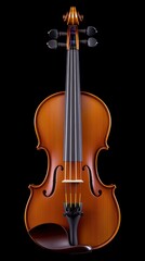 Fototapeta premium Polished Violin on Black Background Studio Shot