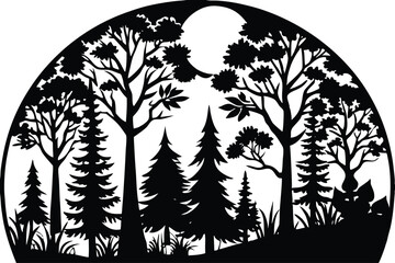 Black silhouette landscape