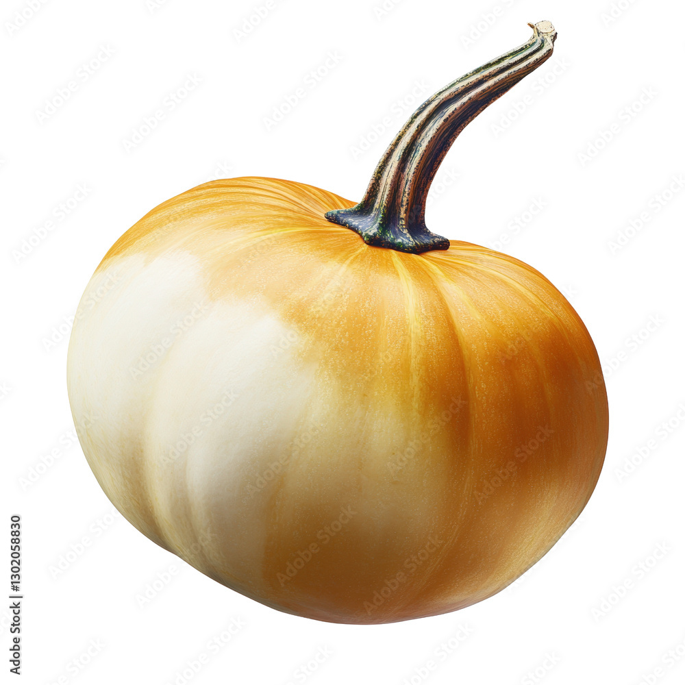 Poster vibrant orange pumpkin resting on a solid black background highlighting its unique shape and textura