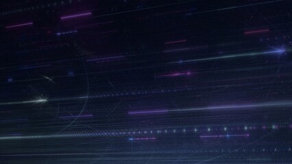 violett leuchtende rautenförmige Lichtpunkte, digitaler Datentransfer, KI, AI, Internet, Energie, Datenfluss, Technologie, Wissenschaft, Forschung, Austausch, Algorithmus, Hintergrund, Zentrum, Mitte