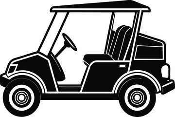 Golf Cart Icon Silhouette Illustration