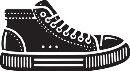 sketch of sneakers silhouette vector design, shoes vector illustration, shoes logo vector, shoes silhouette vector isolated on white background