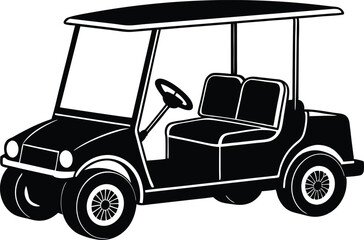 Fototapeta premium Golf Cart silhouette Club Car Golf Cart Silhouette vehicle Vector Illustration Hobby golf cart