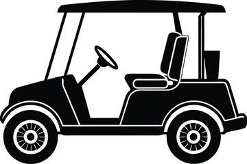 Fototapeta premium Golf Cart silhouette Club Car Golf Cart Silhouette vehicle Vector Illustration Hobby golf cart