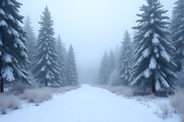 Fototapeta premium winter forest in the snow