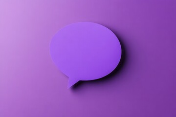 A single purple speech bubble sitting on a purple background