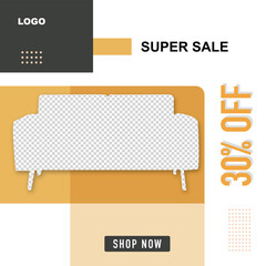 Flash sale social media banner template design