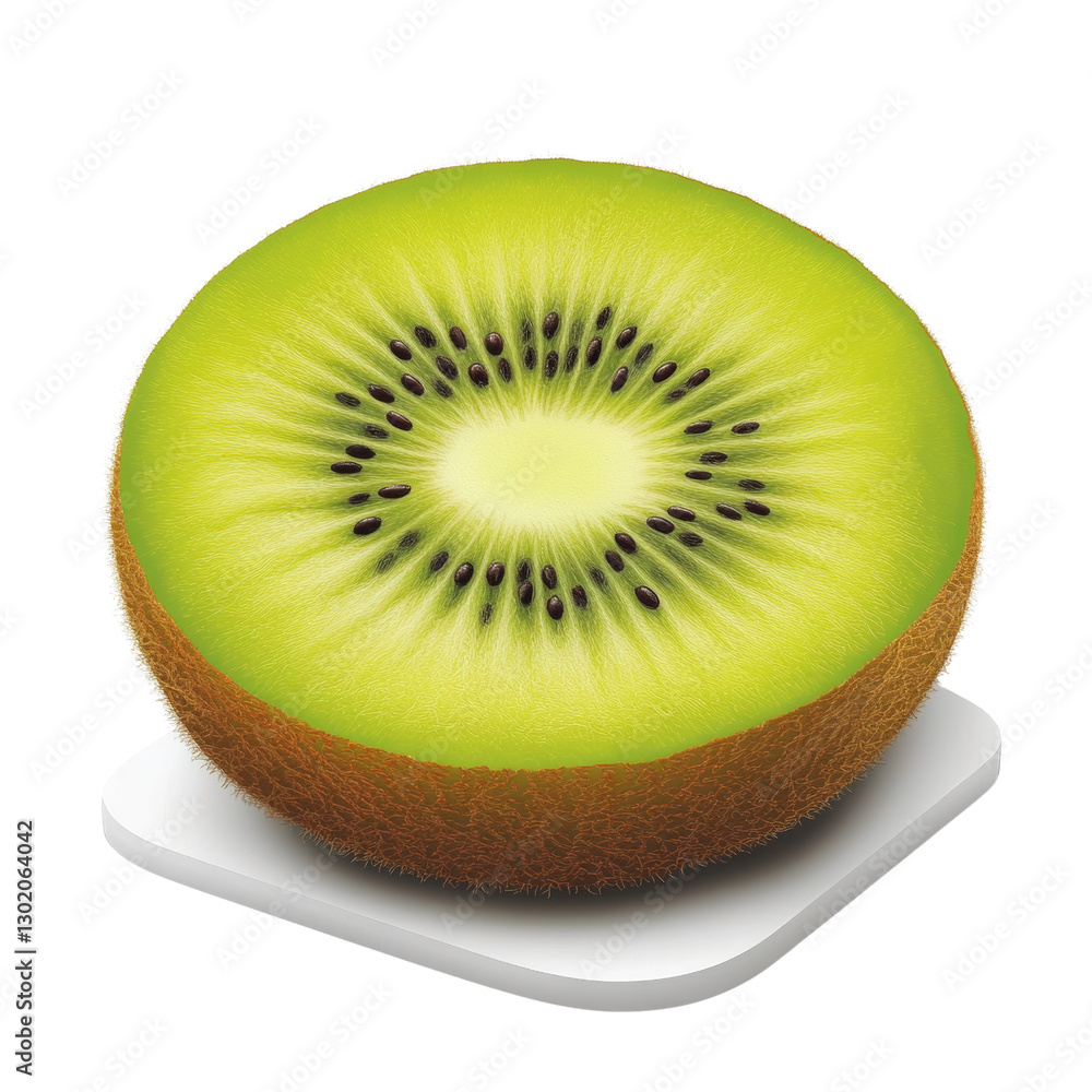 Poster cluster of multiple kiwis displaying their unique green flesh and brown furry skin, showcasing their