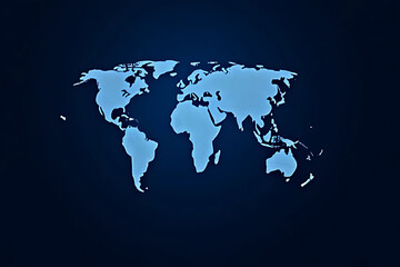 Obraz premium world map on blue background