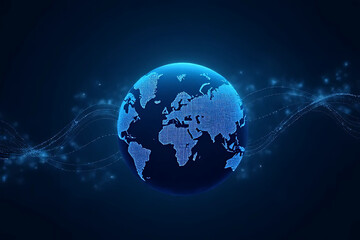 Fototapeta premium blue globe on blue background