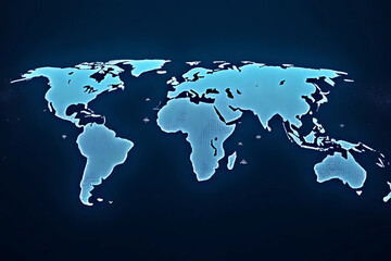 world map on blue background