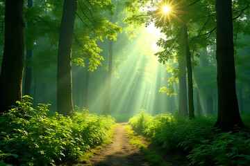 Obraz premium morning in the forest