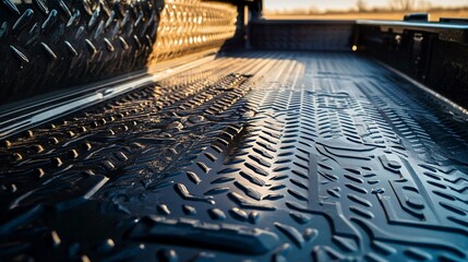 Diamond Plate Truck Bed Liner Close-Up Durable and Textured Surface