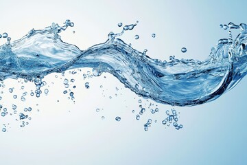 Water swirls creating a beautiful curved wave with bubbles