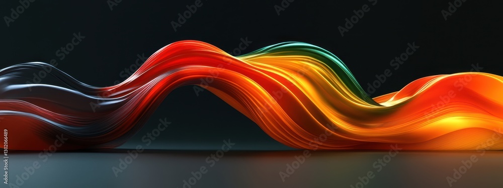 Aufkleber vibrant waves of color flowing in a dimly lit space representing dynamic motion and creativity