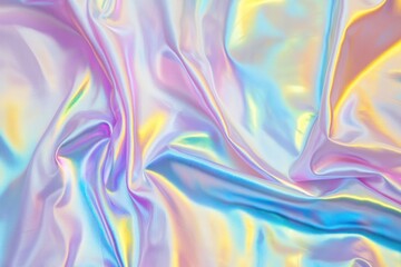 Iridescent pastel fabric with folds and waves.