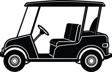 Fototapeta premium Golf car black silhouette
