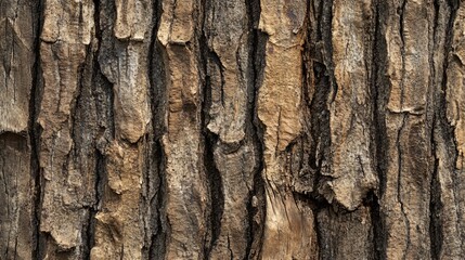 Obraz premium Detailed Close-up of Tree Bark Texture - Natural Brown and Gray Wood Background