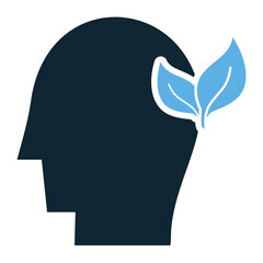 Green mindset icon vector representing eco-conscious thinking, sustainability, and environmental awareness. Ideal for ecological projects, green initiatives, and responsible living concepts.