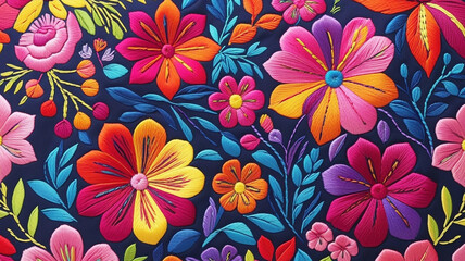 Vibrant Colorful Floral Pattern – Decorative Flower Background. Generative AI	