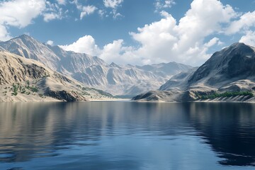 Fototapeta premium Mountain lake in Dolomites mountains. Italy, Europe.