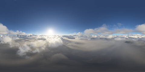 Breathtaking Panoramic View Above Clouds in Stunning 360 Degree Cinematic Rendering