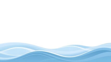 Serene blue water waves flowing on a bright white background, showcasing smooth ripples and calming motion for tranquil design inspiration.