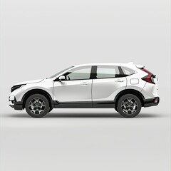Obraz premium A side view of a modern white SUV showcasing its design and features. isolated on white background