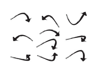 Arrows big black set icons with grunge brush style, arrow icon, modern simple arrows, arrow vector