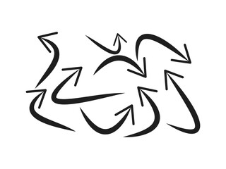 Set of arrows collection in black color