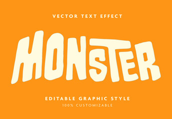 Orange and Beige Bold Playful Cartoon Text Effect