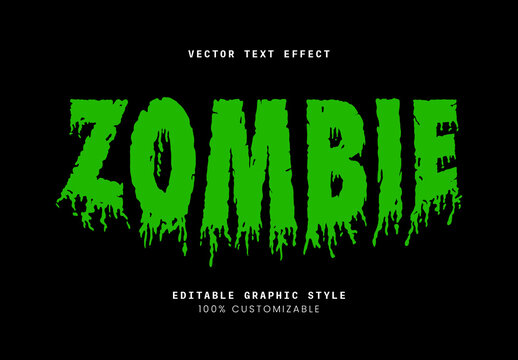 Green Dripping Font Zombie Horror Spooky Text Effect
