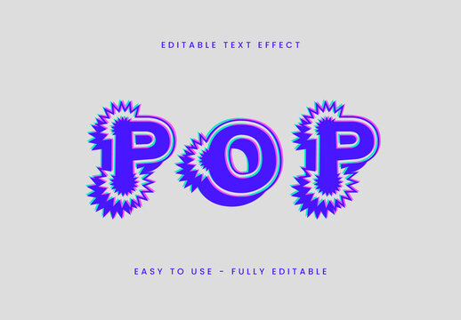 Purple 3D Pop Art Explosion Comic Bold Text Effect