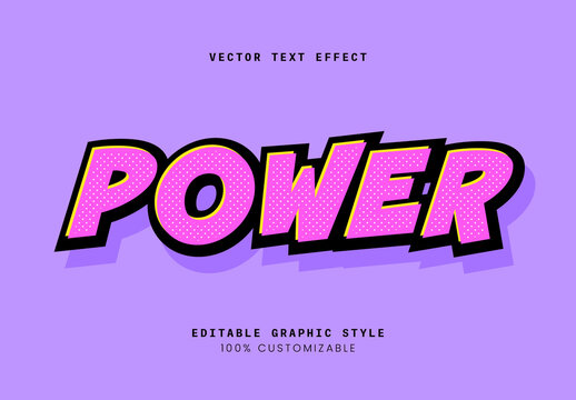 Purple and Pink Comic Bold Outline Text Effect