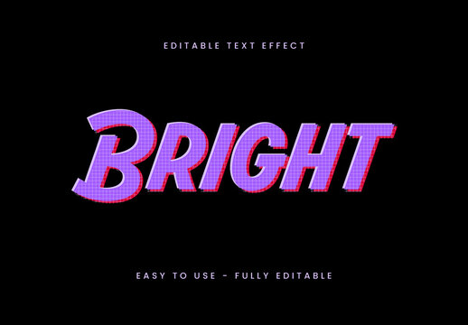 Purple and Red Retro Mesh Glow Digital Text Effect