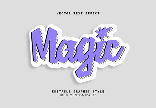 Violet Retro Magic Fantasy Whimsical Decorative Text Effect