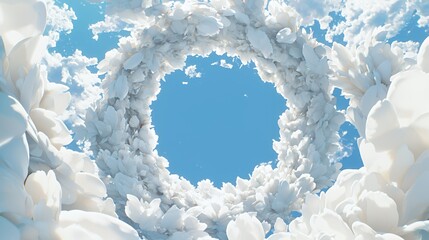 Abstract White Cloud Circle Formation in a Blue Sky