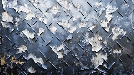 Abstract Grunge Texture Weathered Steel Plate with Peeling Paint