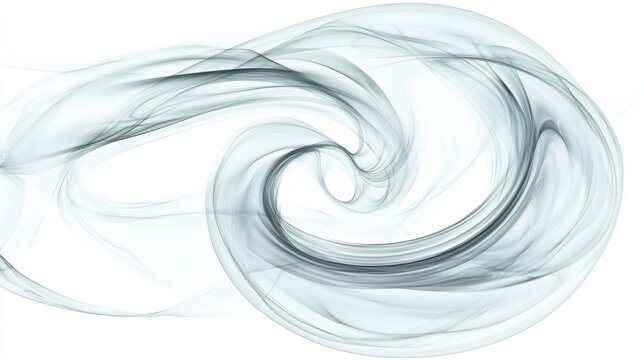 Dynamic vortex of crystalline air currents forming perfect logarithmic spiral, multiple layers of transparent flowing ribbons with subtle white highlights, delicate particle streams following spiral