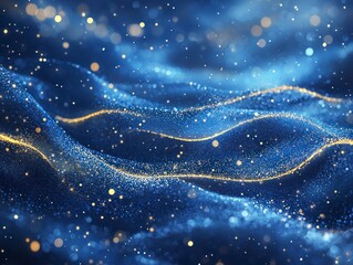 Enchanting Blue Luxury Background with Glowing Bokeh Effects for Elegant Designs and Creative Projects