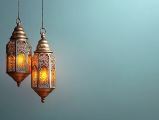 Obraz premium arabic lantern of ramadan celebration background