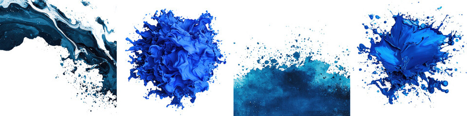 Obraz premium Stunning abstract image showcasing a dynamic explosion of vibrant blue ink fluid in motion creating a visually captivating and aesthetic with a graphic textural and creative digital design