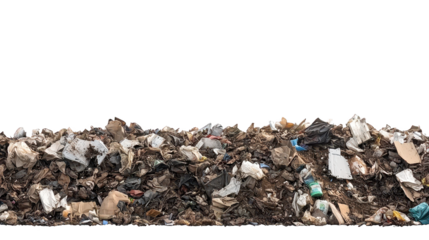 Pile of garbage on black background, waste, trash, rubbish, litter concept environmental pollution and recycling issues