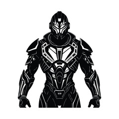 Obraz premium futuristic ai enhanced soldier silhouette vector art illustration