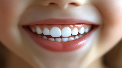 Child's bright smile, close-up