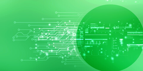 2d illustration Abstract futuristic electronic circuit technology background