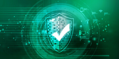 2d rendering tick mark over a shield surface