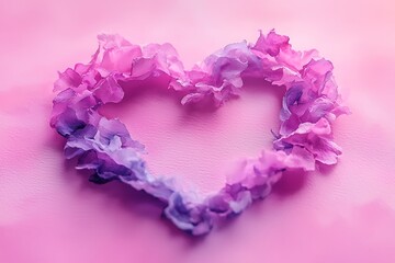 Pink floral heart, soft background