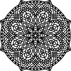 Round Mandala Pattern Line art