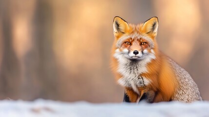 Obraz premium Red Fox in Winter Forest